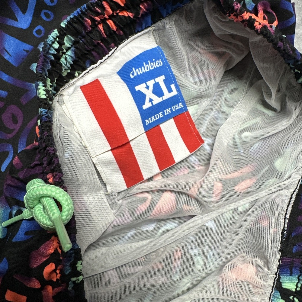 Chubbies Retro 90s Style Swim Trunks Men's XL Graffiti‎ Print Made in USA - Picture 3 of 6